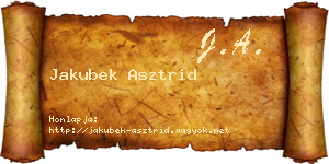 Jakubek Asztrid névjegykártya